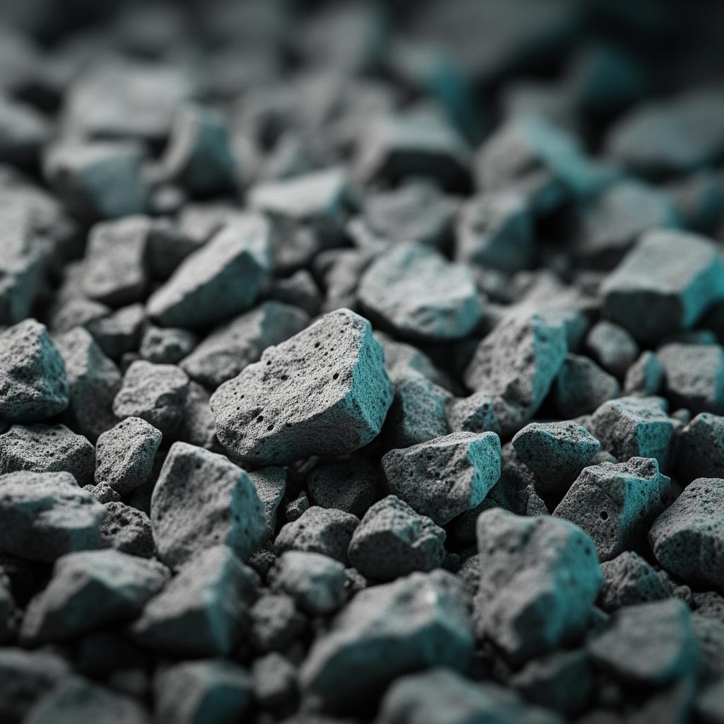 Macro detail of crushed aggregate stones